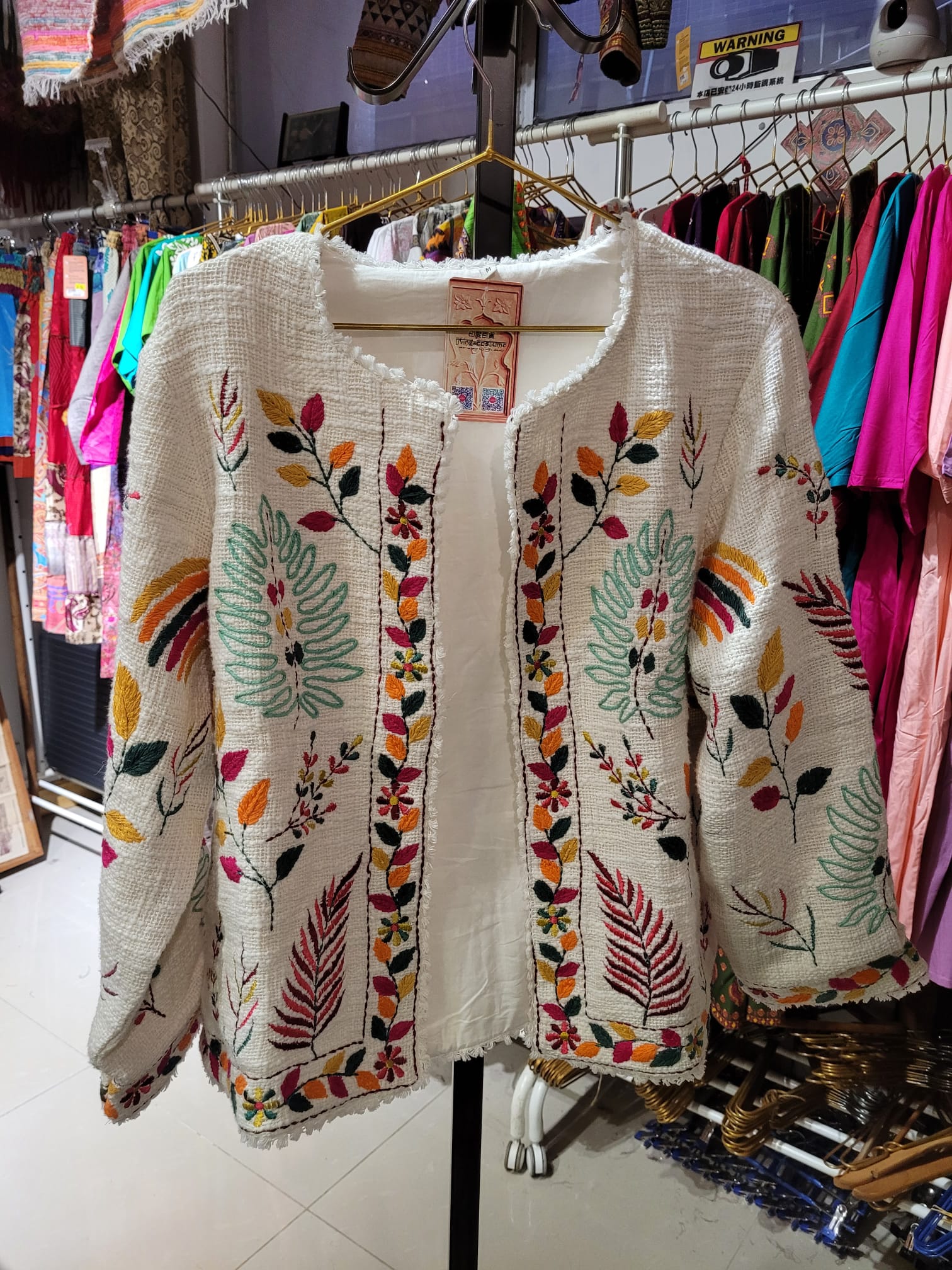 印度剌繡棉麻外套