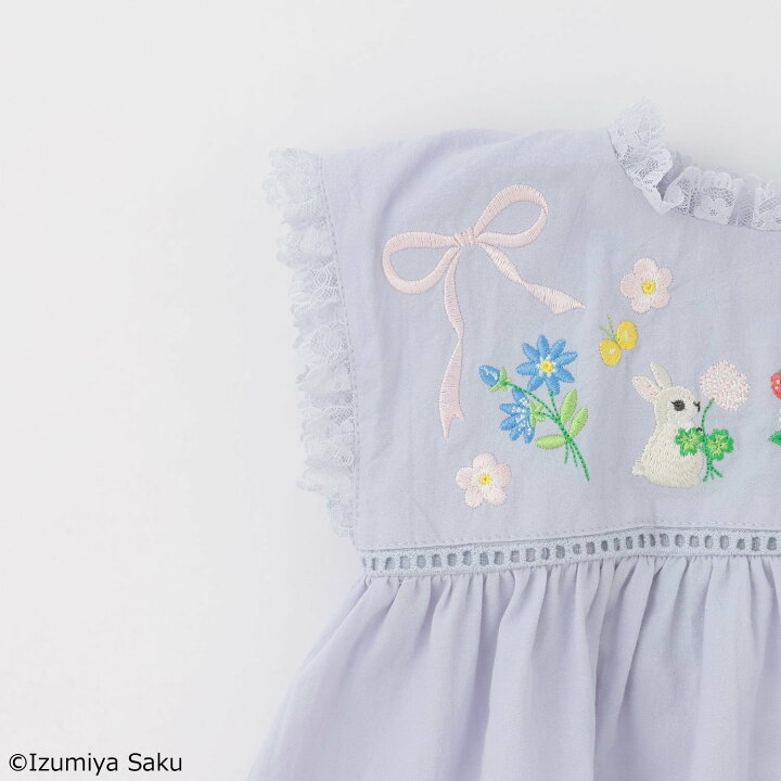 🇯🇵預訂 日本直送🇯🇵Petit Main x Izumiya Saku兩色圖案刺繡蕾絲上衣短褲套裝