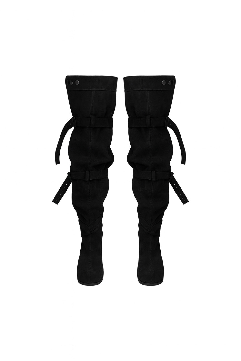 Suede Buckle Long High Boots
