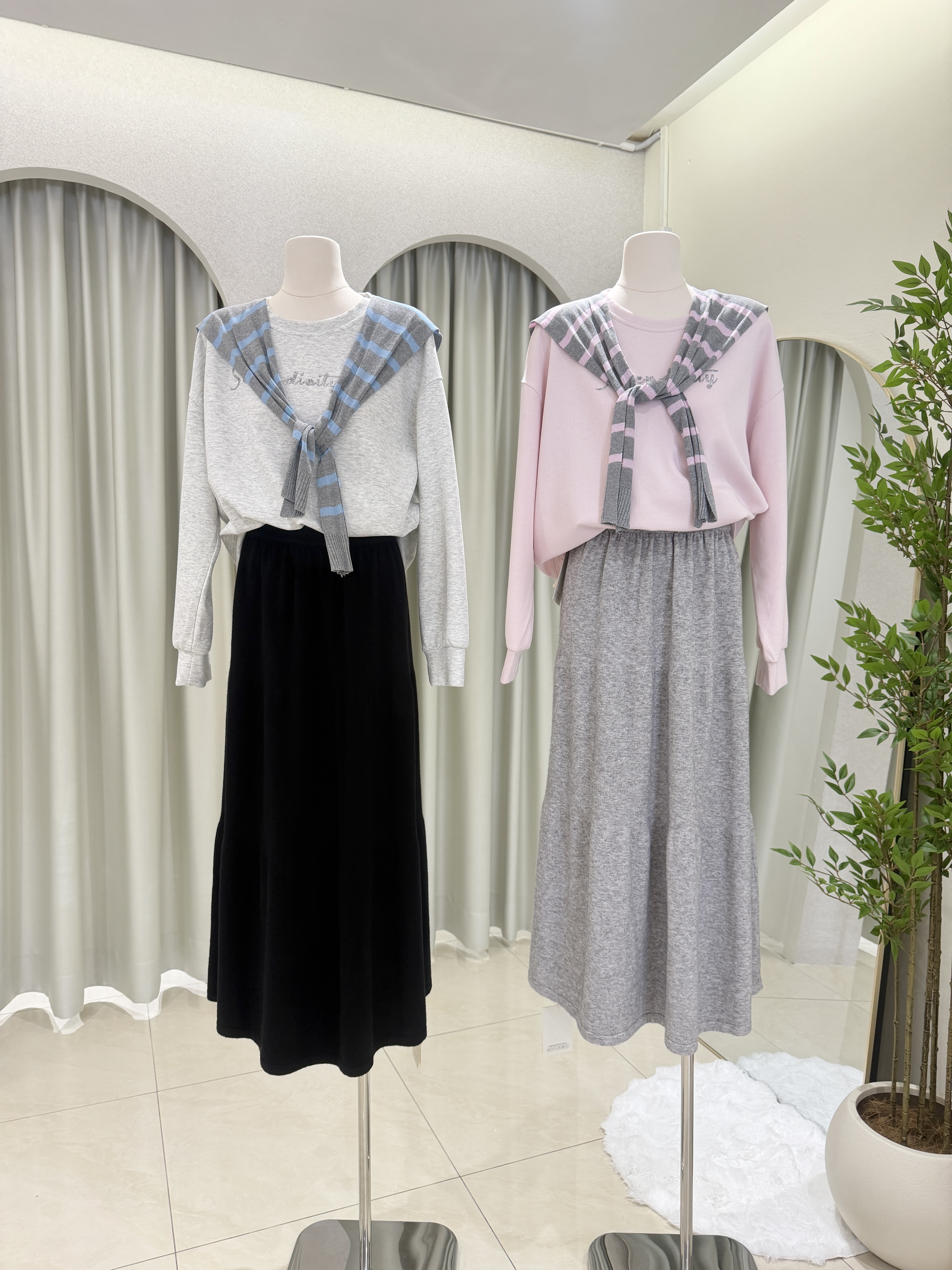 6352 韩系学院风披肩长袖