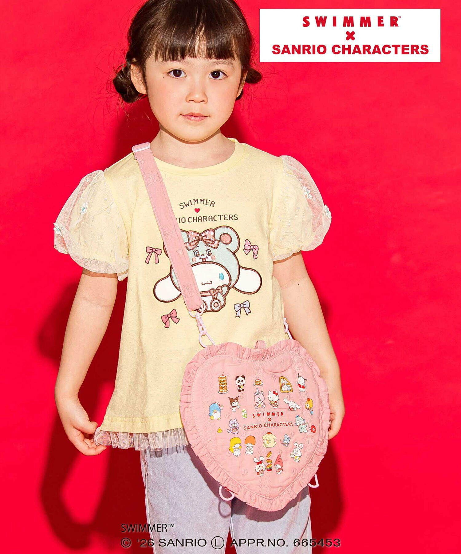 🇯🇵預訂 日本直送🇯🇵Slap Slip x Swimmer x Sanrio系列兩色人物印花荷葉邊愛心背包