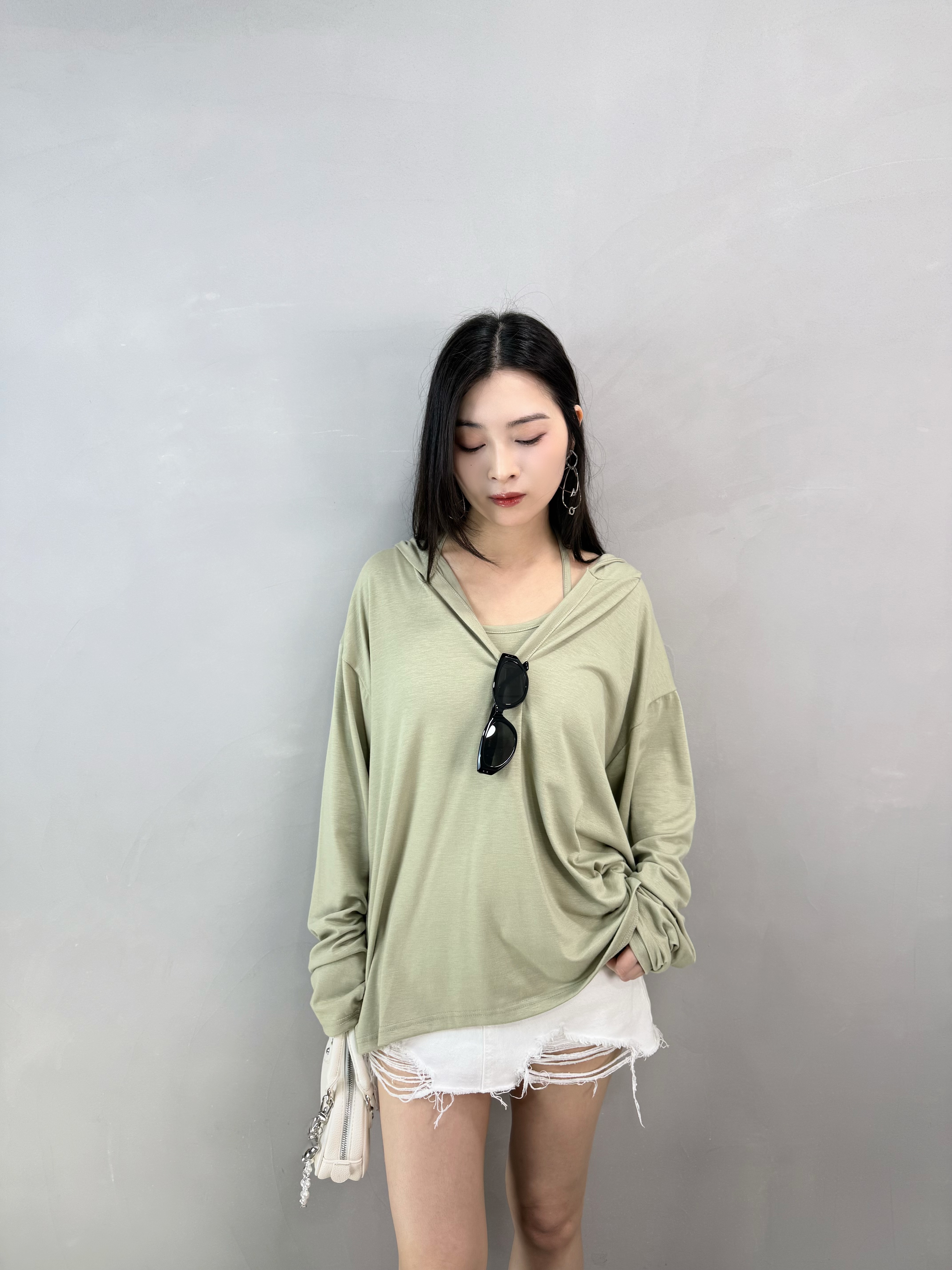 J81 有帽Top+吊帶 Set