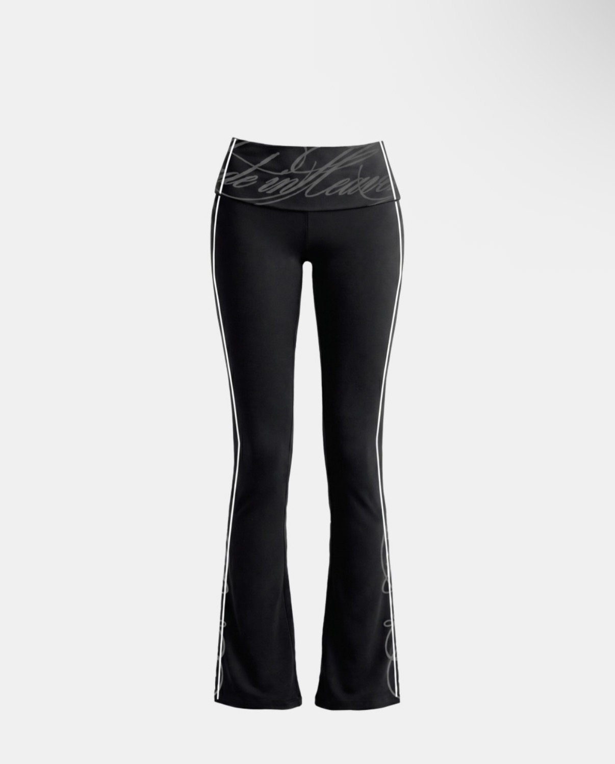 BADBLOOD新款[w-pts26-100] 90s Vintage Club Fold-Over Jersey Bootcut Pants - Black