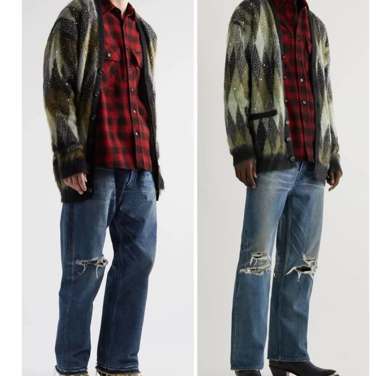 Celine by Hedi FW22 Sequin Embroidered Long Mohair Cardigan size XXL碼 99新 HKD 4500 長85cm 胸63cm