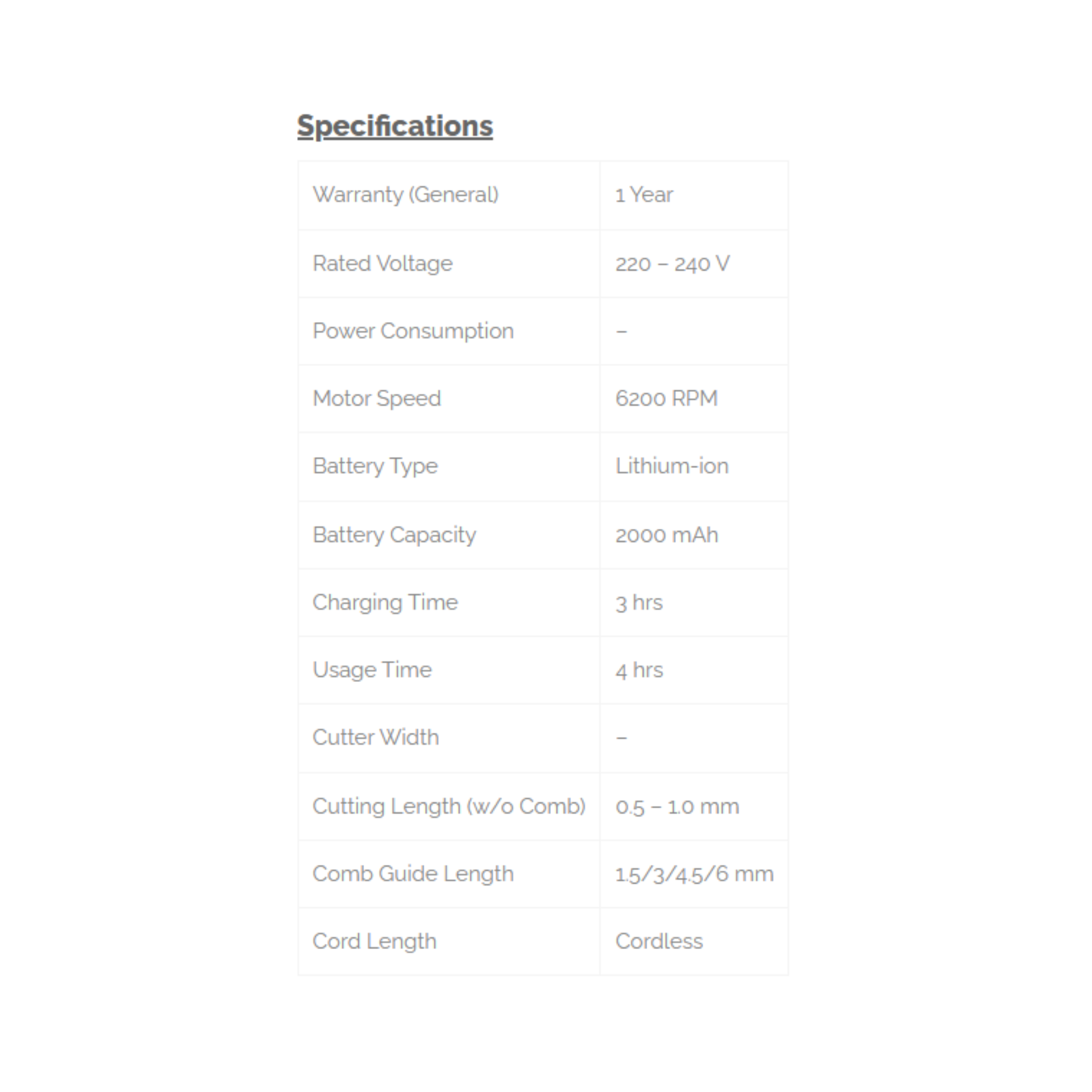 Phison Rechargeable Hair Clipper PHC-5830