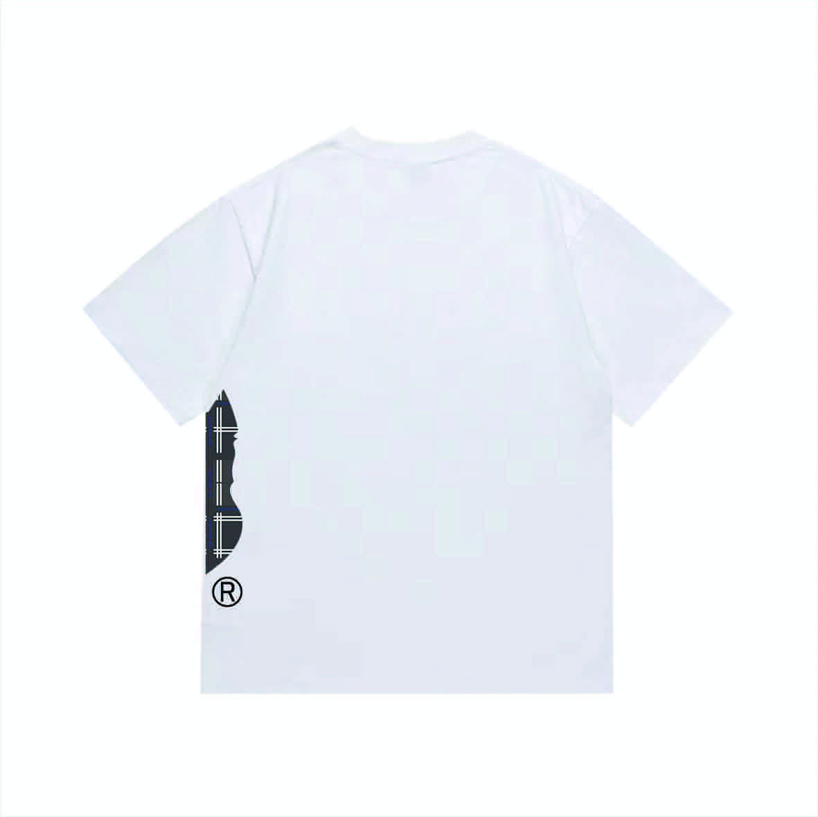 Bape Logo Check Side Big Ape Head Tee