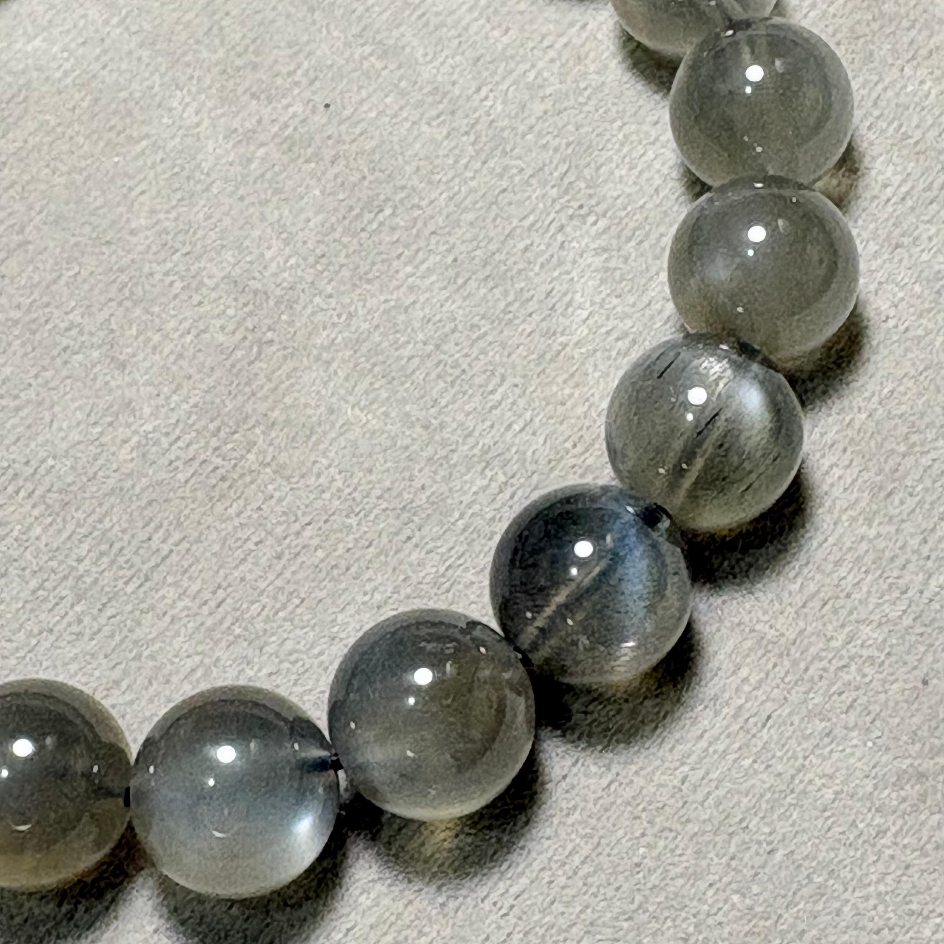 黑月亮石手串 No.4558 規格：10.5 mm 珠16cm手圍