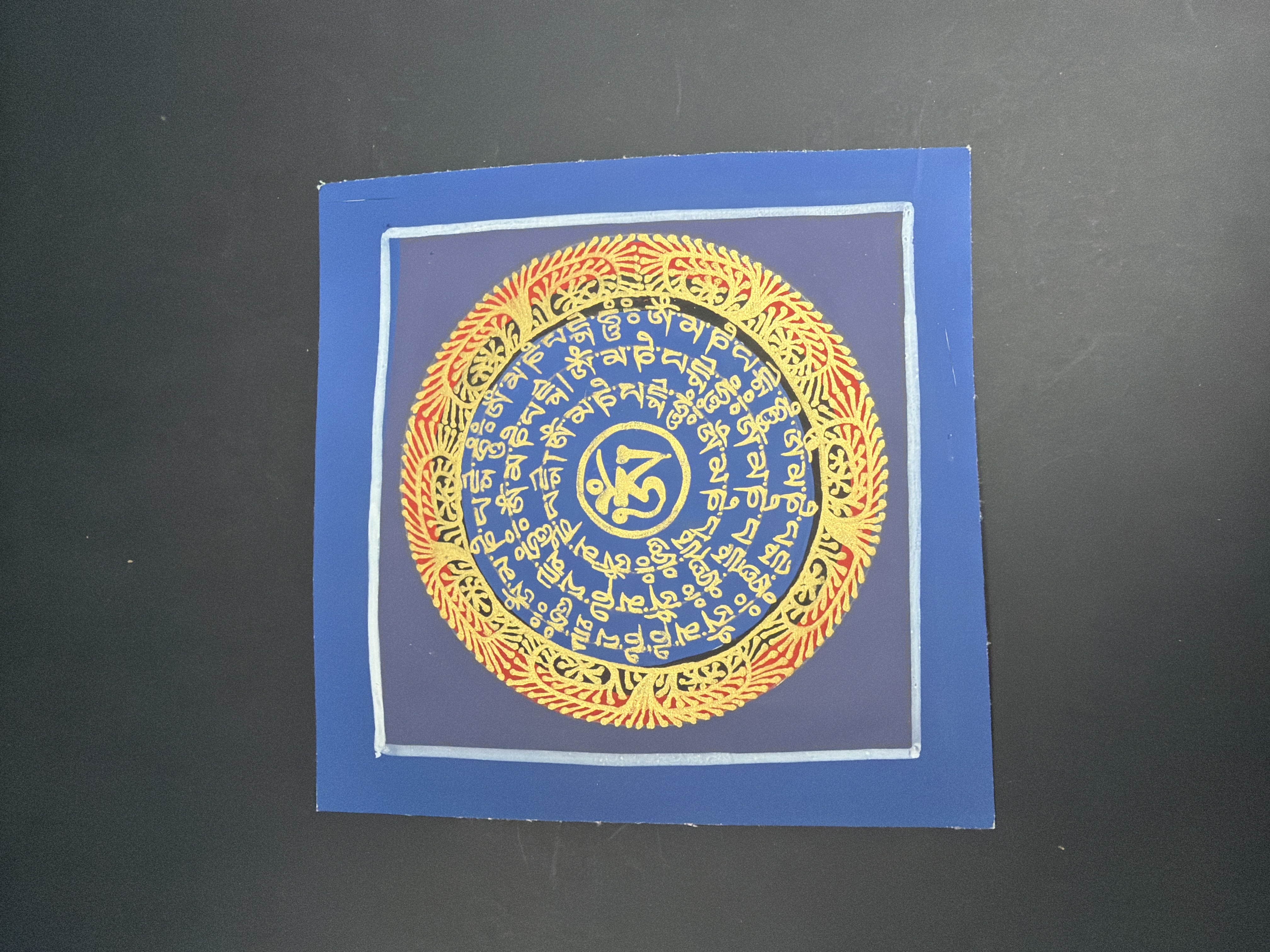 #9 尼泊爾（細）唐卡（六字大明咒）已加持大約12*12cm