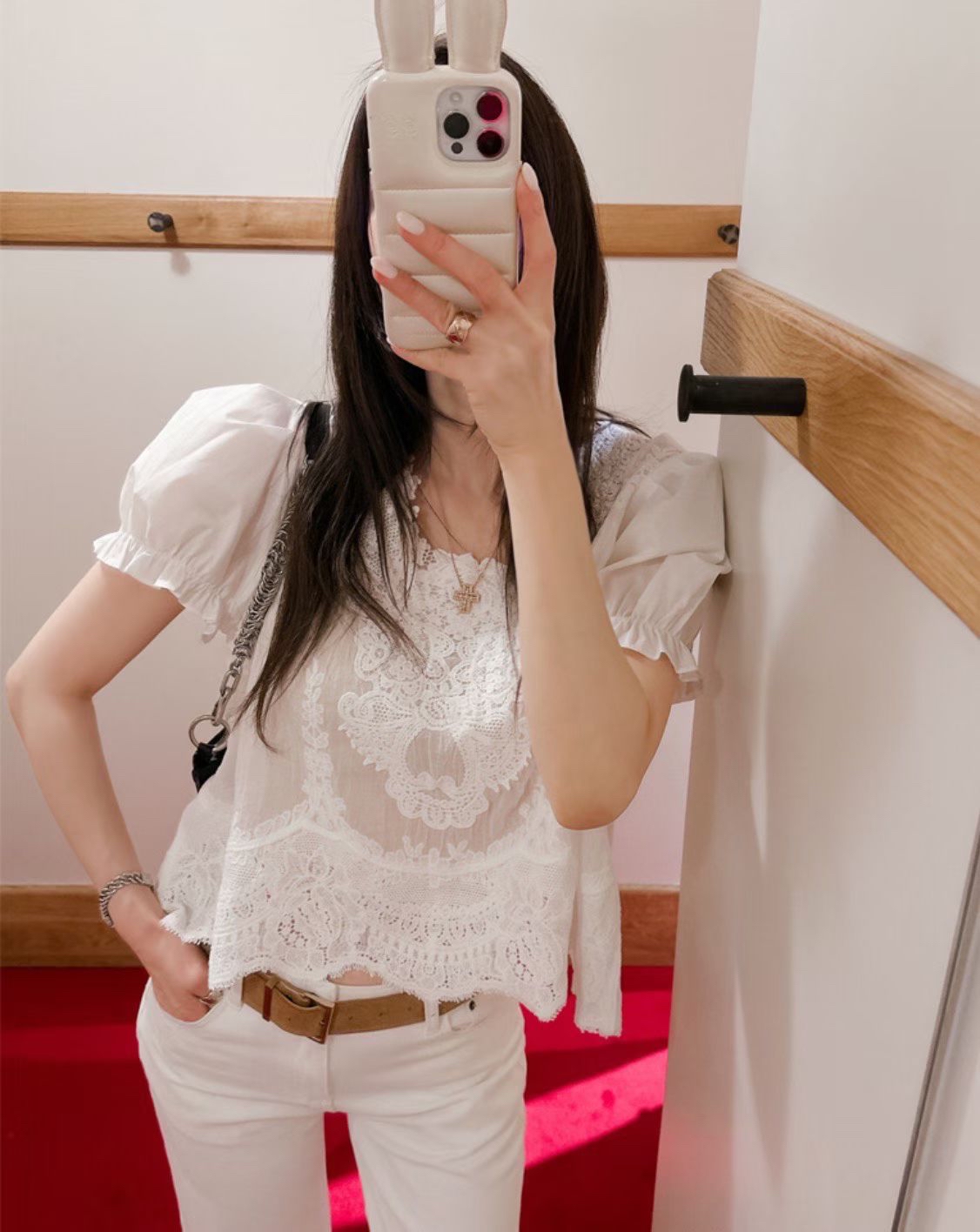 Embroidered lace blouse 