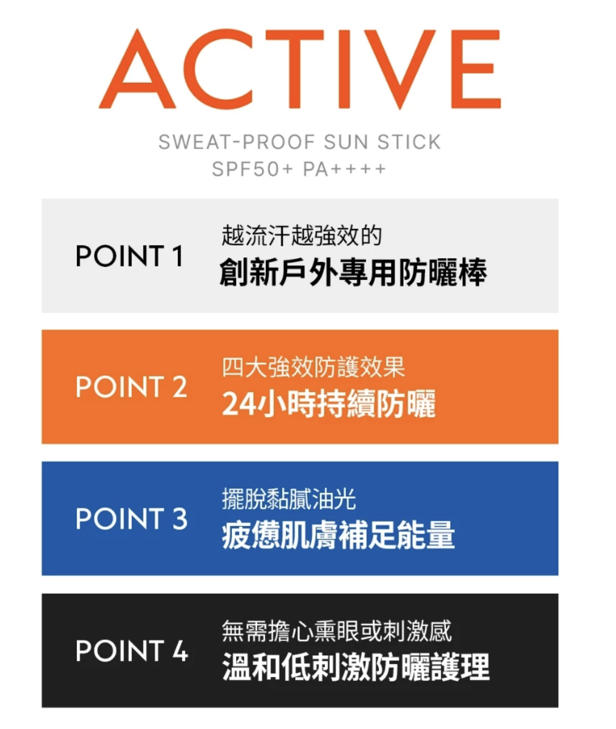 韓國 OBgE 戶外運動防汗防曬棒 ｜Active Sweat-Proof Sun Stick 18g