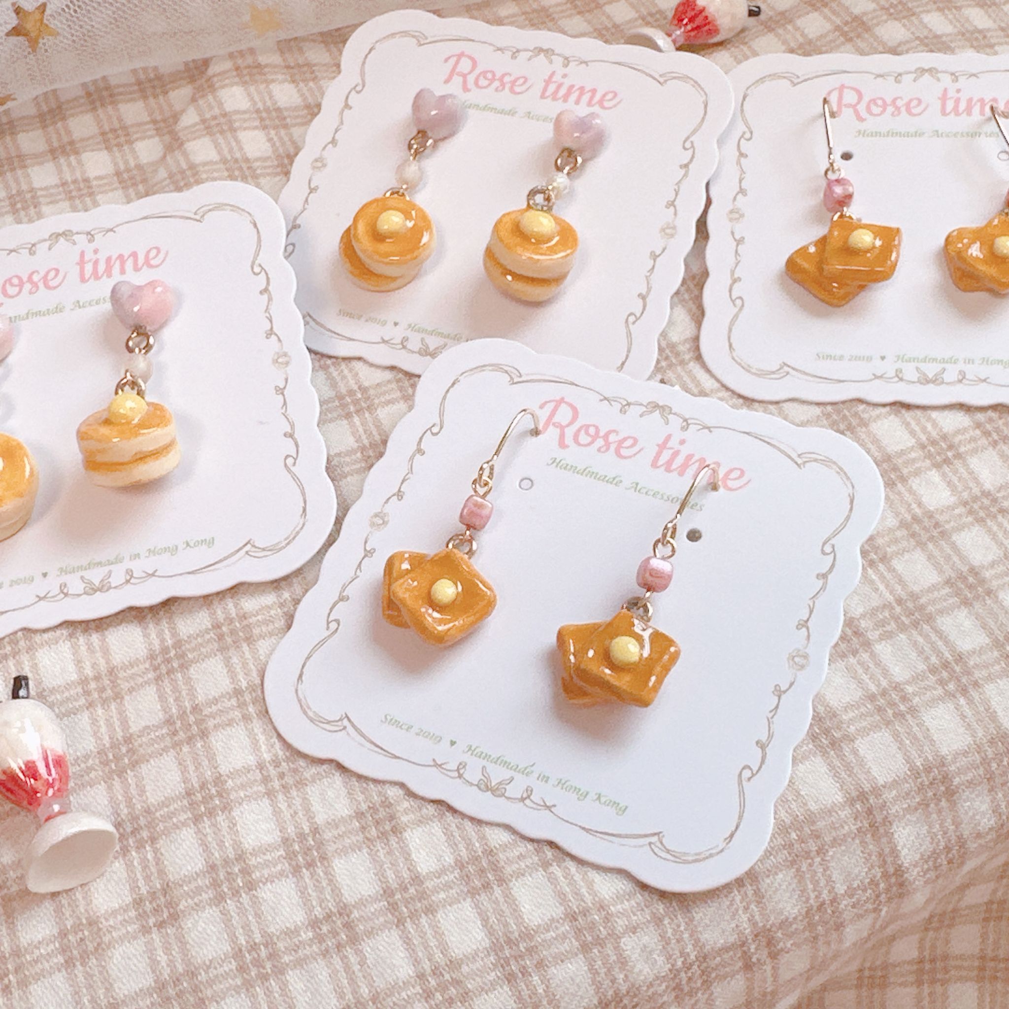 手繪Pancake 熱香餅耳環