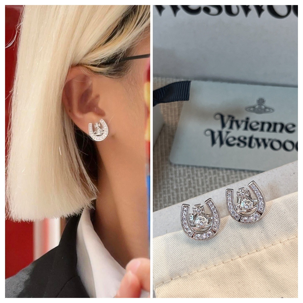 0521 Vivienne Westwood  馬蹄扣土星耳環 7月頭