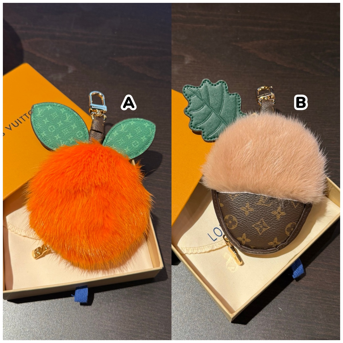 LV 冬季暖絨絨零錢包掛件