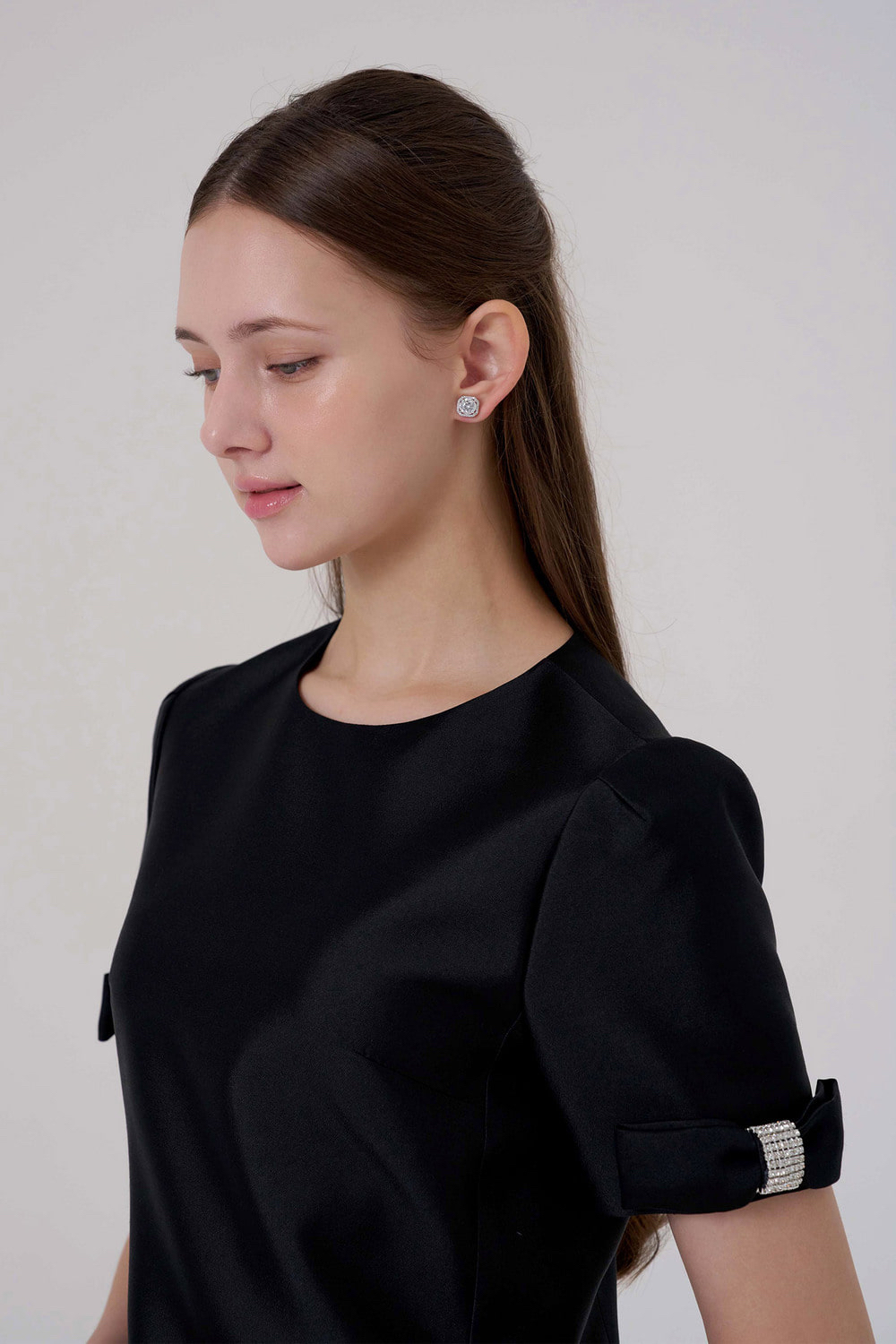 Elegant silky ribbon dress