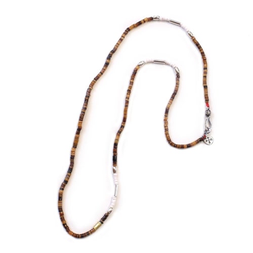 只按訂單生產~Atease SILVER & SHELL BZ NECKLACE BLACK pre order/訂購