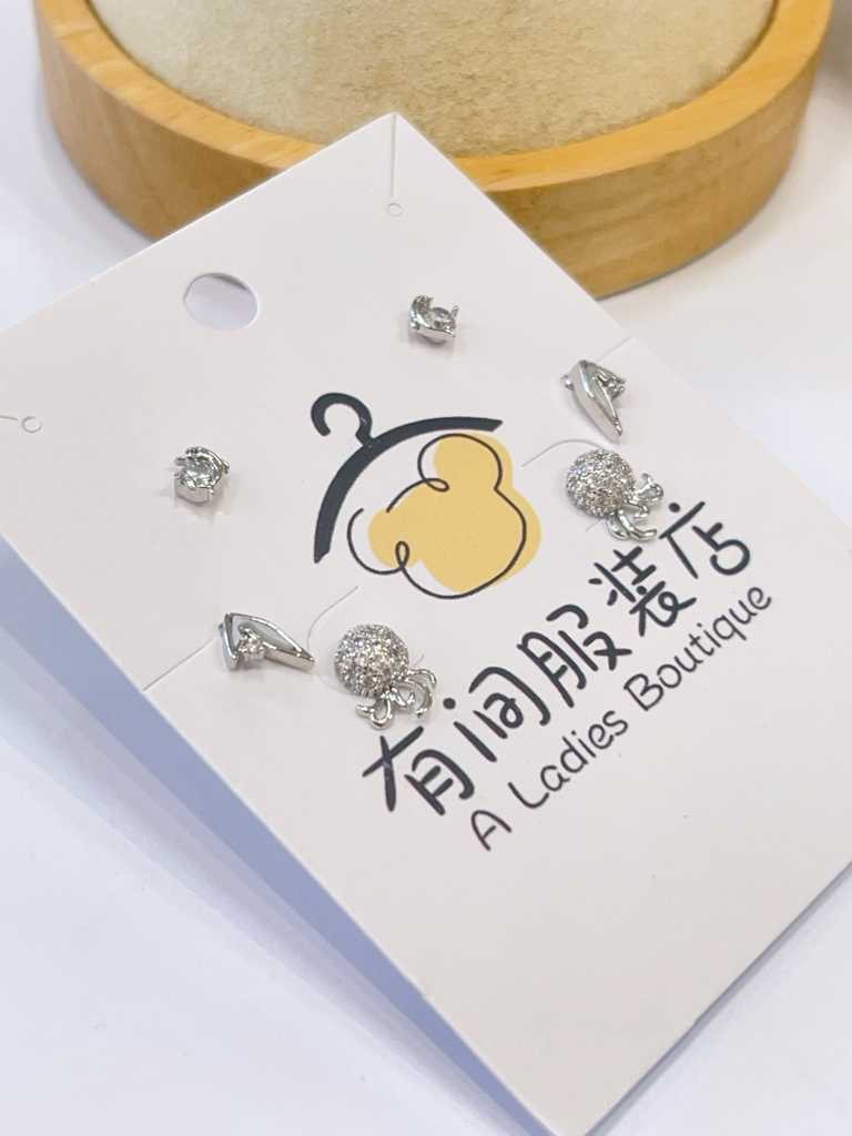 镶钻小八爪鱼耳环套装