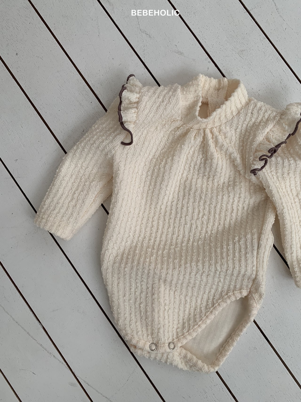 🌸預訂 韓國直送🌸🇰🇷BEBEHOLIC兩色花邊袖長袖包屁衣