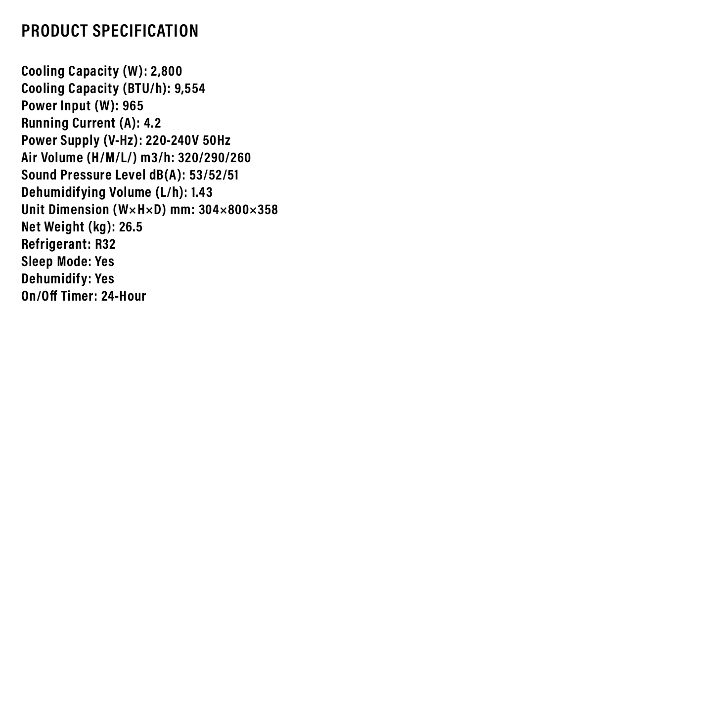 Sharp 1.0HP Portable Air Conditioner (CVH10YD)