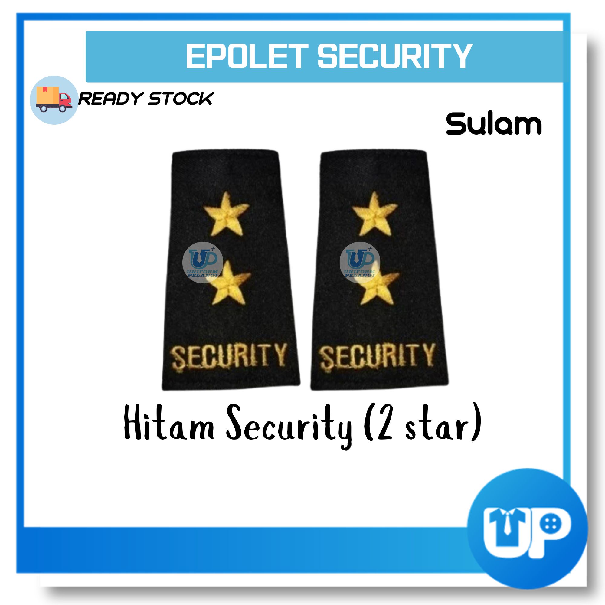 Pengawal Keselamatan Epaulette Security Hitam EPOLET Shoulder Board Black