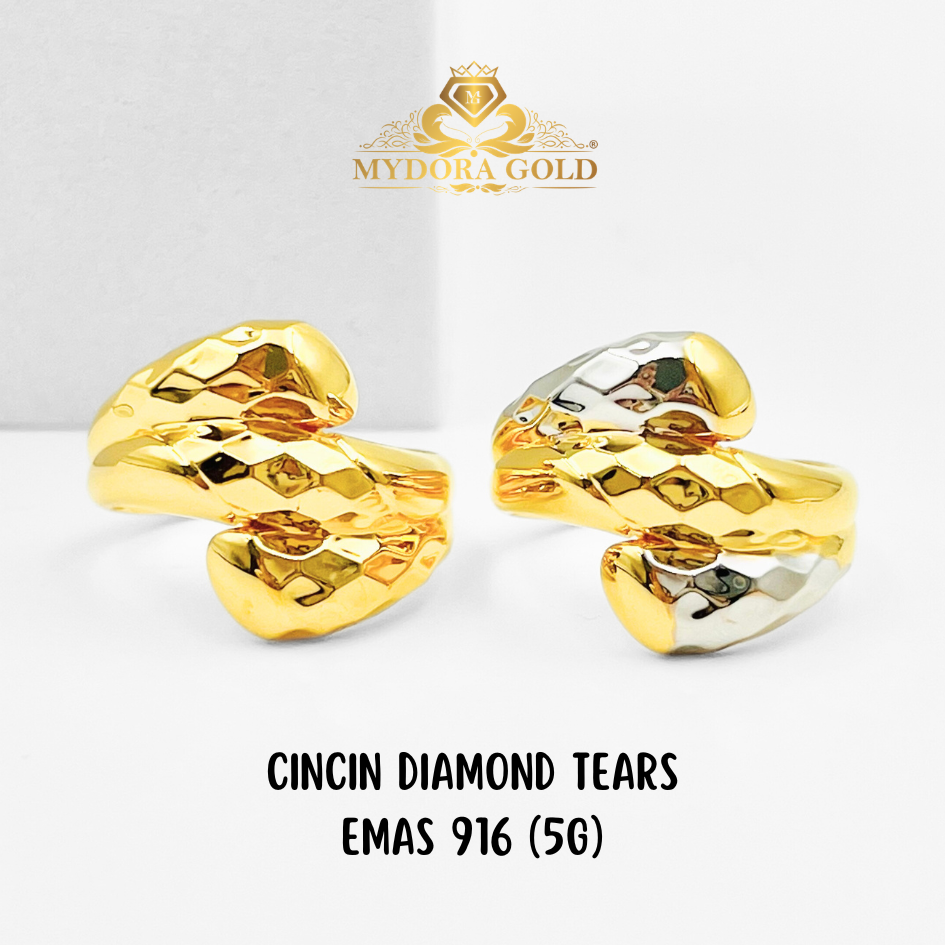 MYDORA Cincin Diamond Tears (5G) l EMAS 916/22K