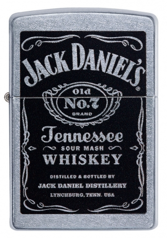 美國製造 | Zippo指定經銷商 Zippo 24779 Jack Daniel's 標誌打火機 – 街頭鉻經典徽章 Jack Daniel's Label Lighter – Street Chrome Classic Emblem