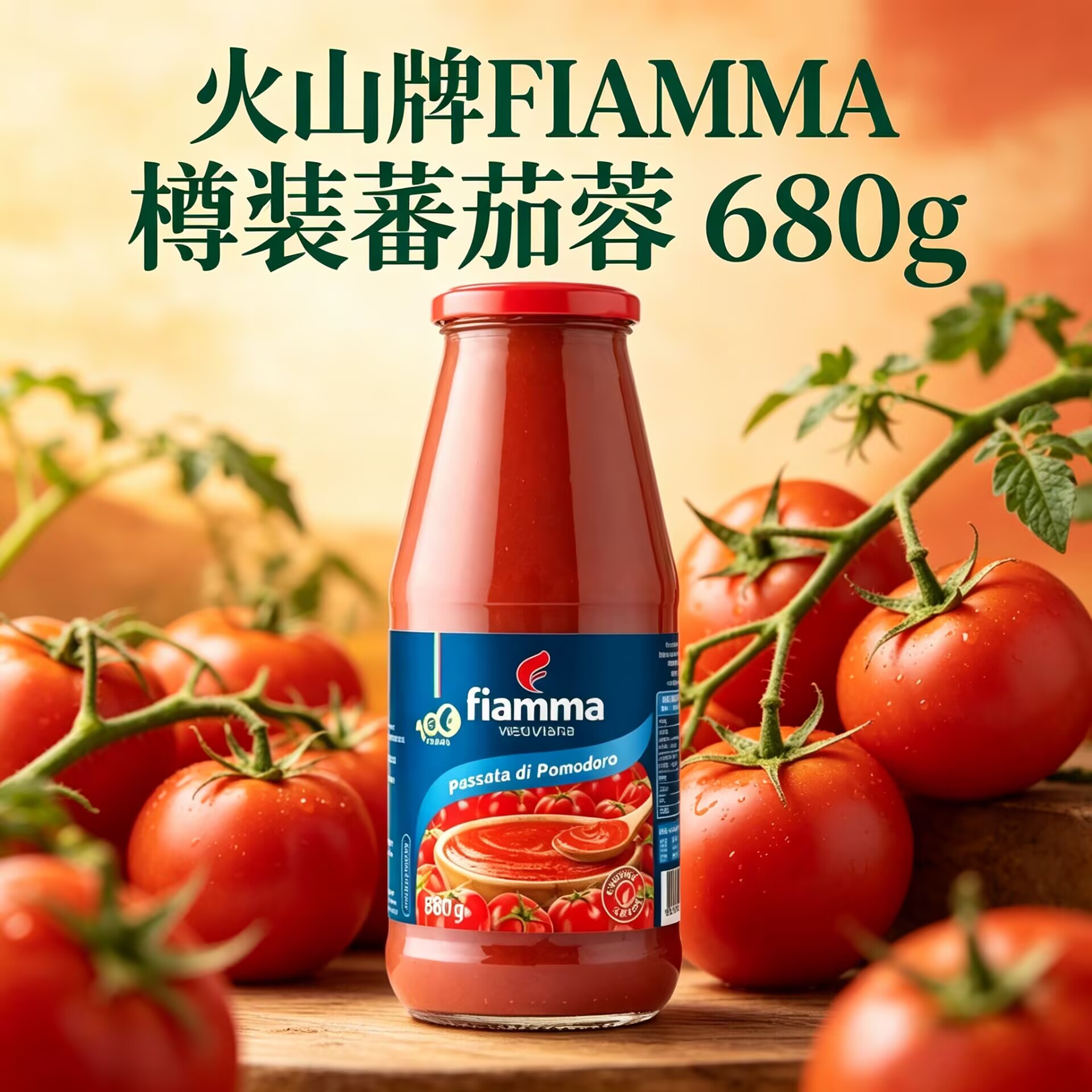 Fiamma Vesuviana - 意大利火山牌FIAMMA VESUVIANA樽裝蕃茄蓉 680g 