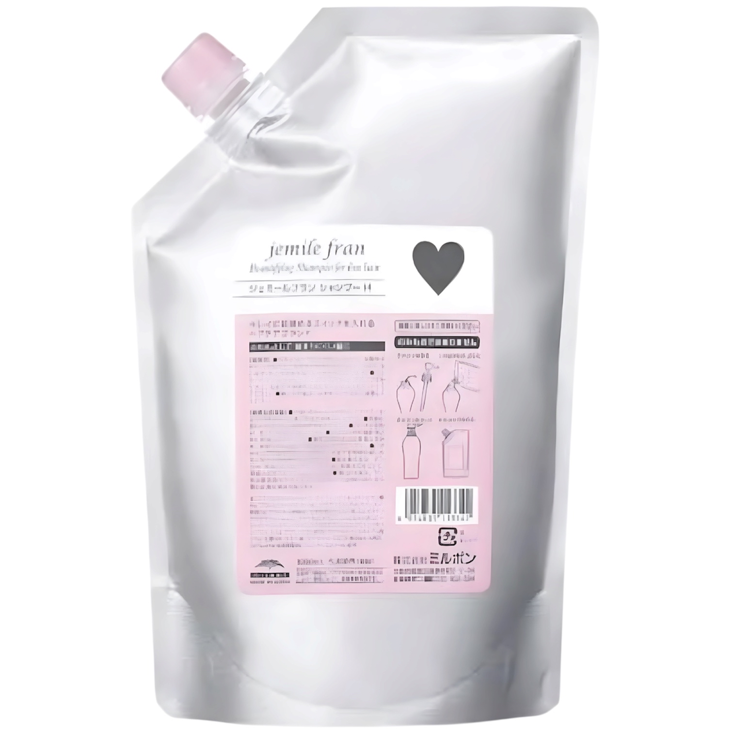 MILBON jemile fran Beautifying Shampoo Refill for Fine Hair 心型柔順洗頭水補充裝（細軟及普通髮質適用）2500ml 
