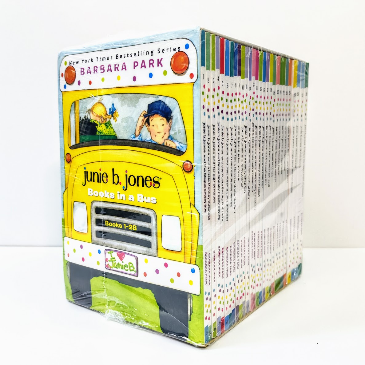 Junie B. Jones Books in a Bus 28-Book Boxed Set: The Complete Collection: Books 1-28   朱妮瓊斯 兒童英文 小說讀物橋樑章節 B364 