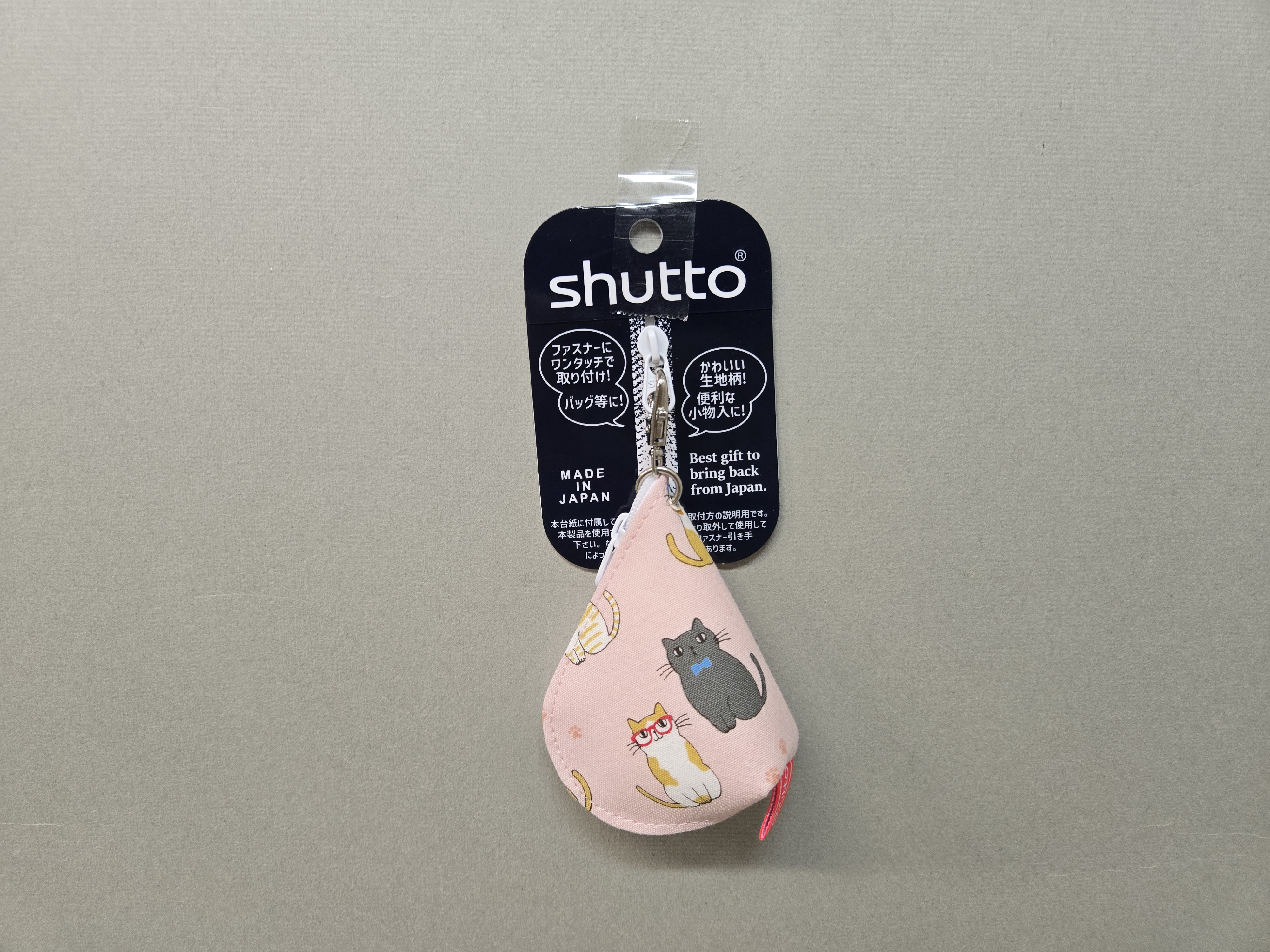 粉紅色底各種貓咪minipouch