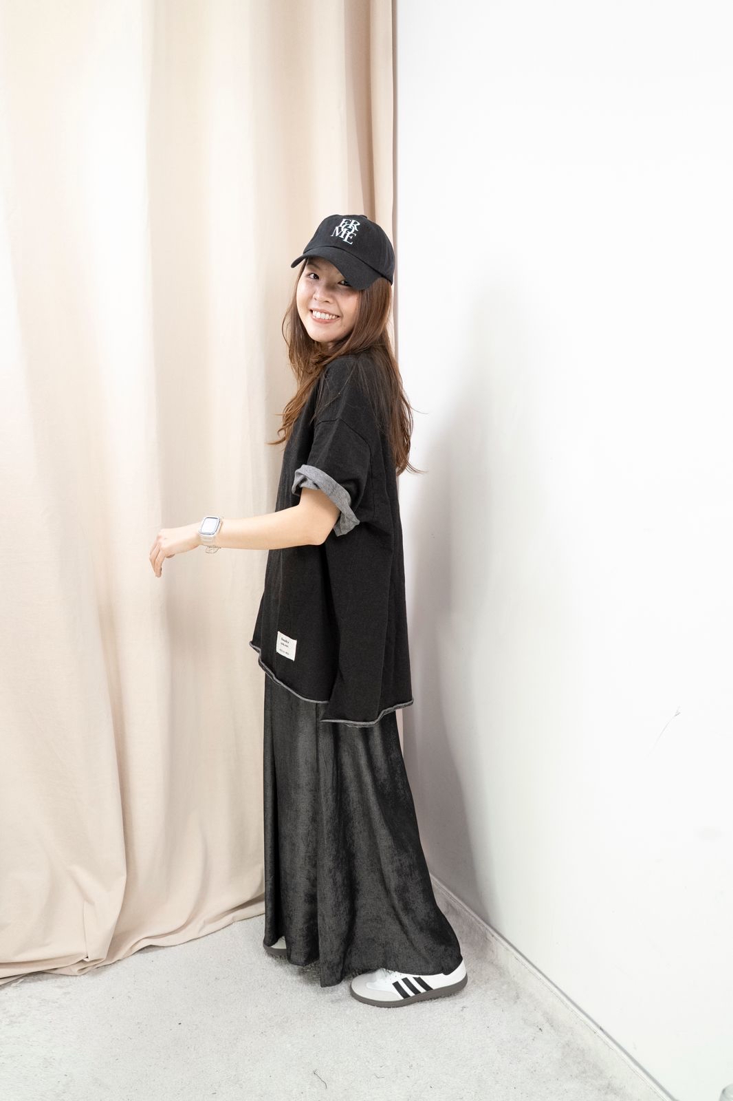 Oversize 牛仔Top（黑色）