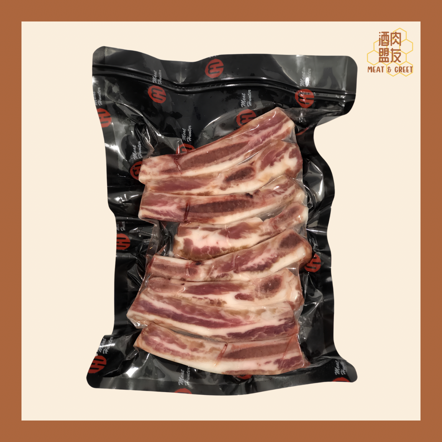 伊比利亞黑毛豬金沙骨 (約400g)