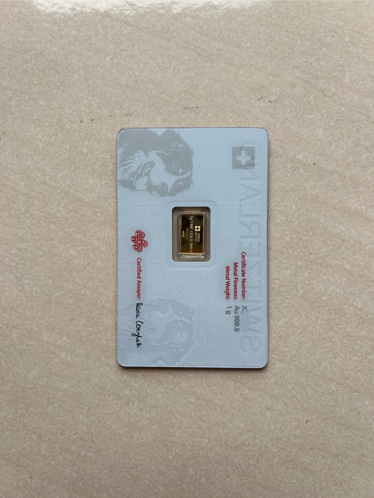 (SN:3307 )PAMP Bernese Dog 1g🇨🇭Europe Edition Gold Bar Emas 999.9 狗