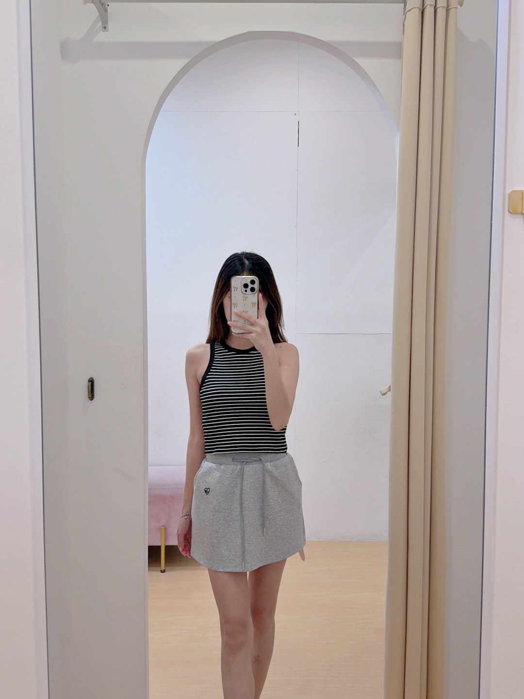 撞色条纹针织背心R2475