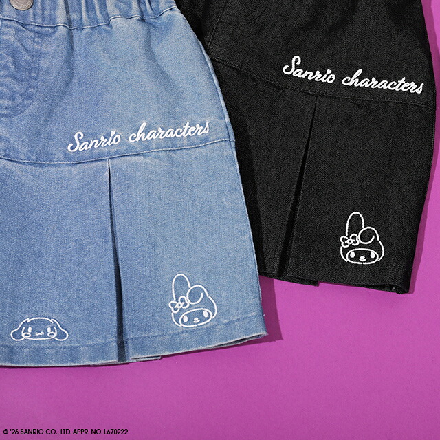 🆕【⭐訂購⭐】 🇯🇵日本直送 🌀#Sanrio 刺繡牛仔百褶裙 (附內襯短褲)［2款選］🌀[ELIA-0108][261015]