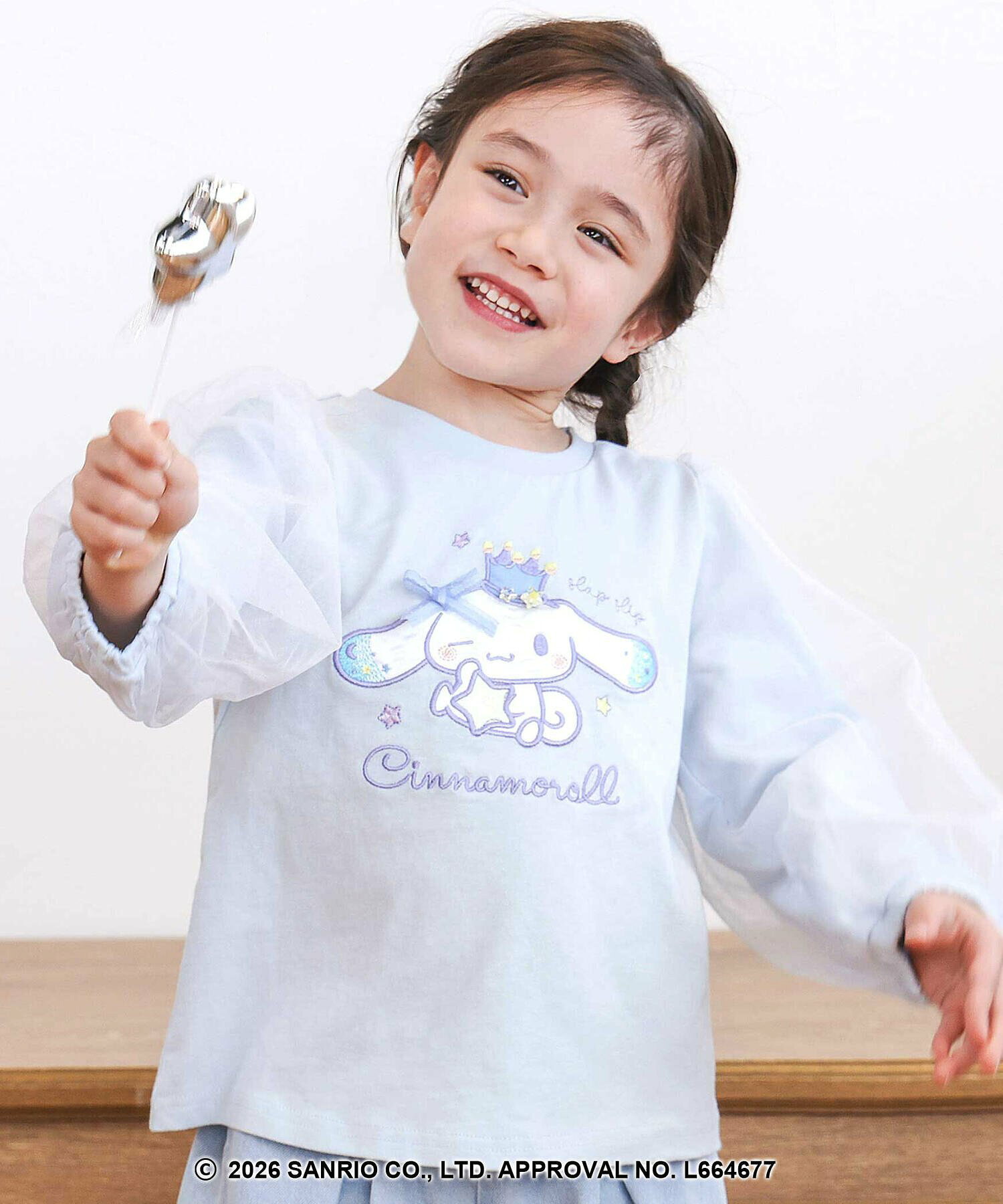 🆕【⭐訂購⭐】🇯🇵日本直送 🌀 #Sanrio 刺繡圖案 薄紗泡泡袖 長袖T恤🌀 [ELBA-0090][260224]