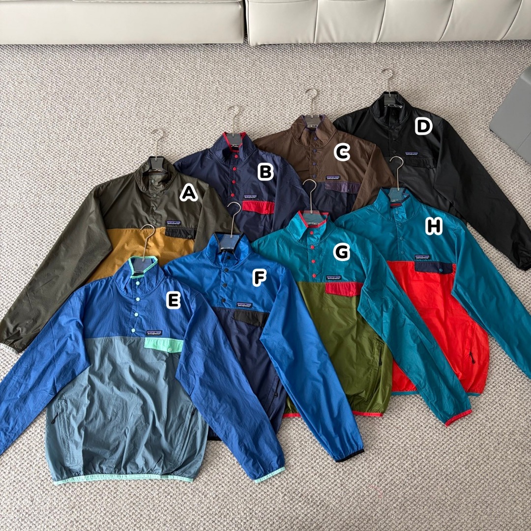 Patagonia HoudiniSnap-T 輕薄立領拼色長袖Tee