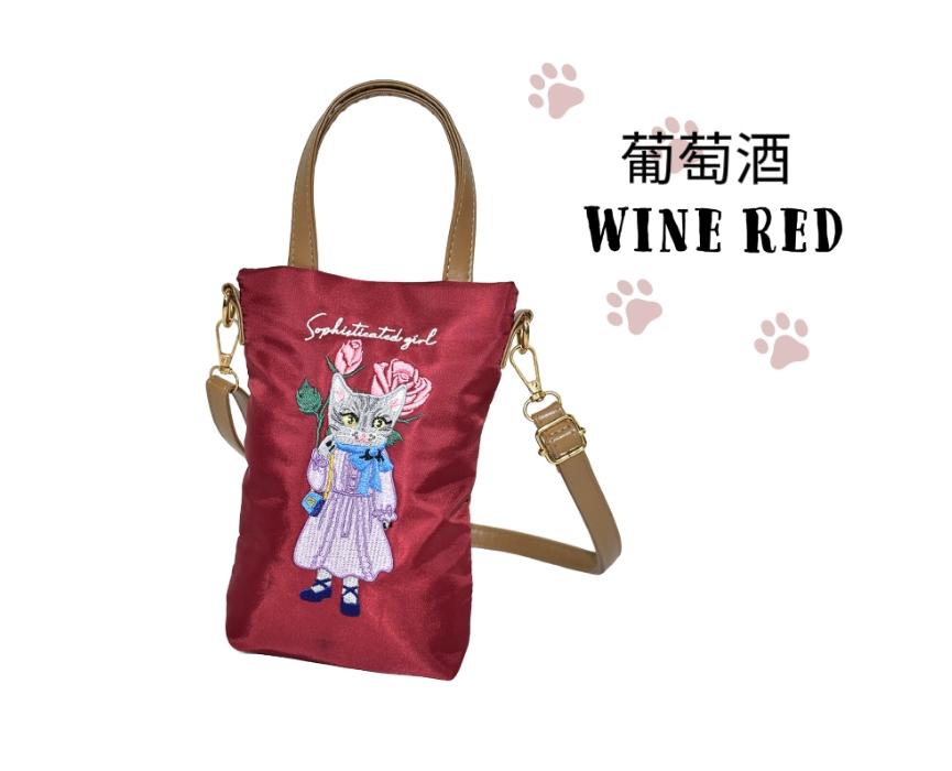 日本直送🇯🇵日系貓咪刺繡手機斜背袋