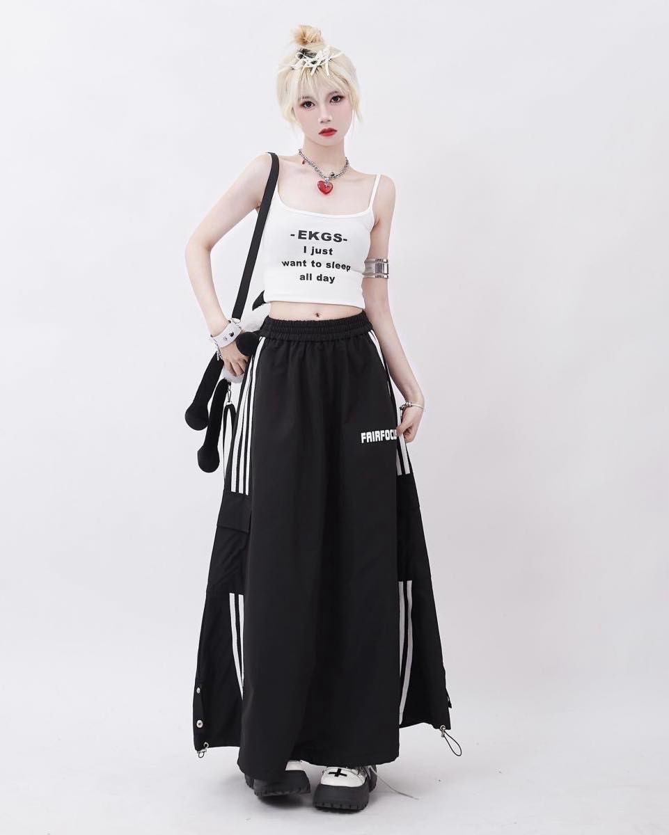 韓系秋款半截長裙 