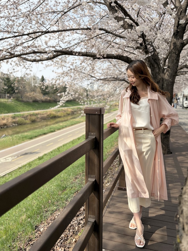 Silky Belted Trench Coat (Pink)