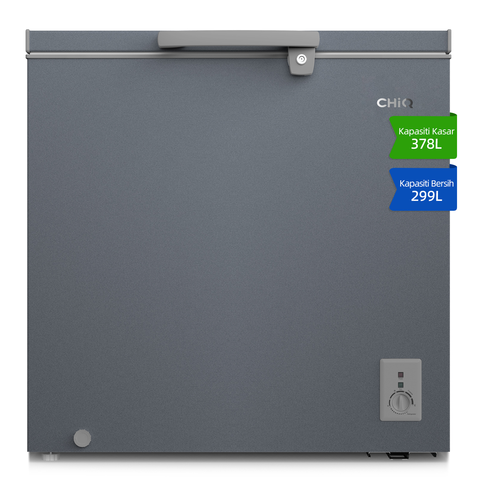 CHiQ CCF299-GR 378L Chest Freezer Grey