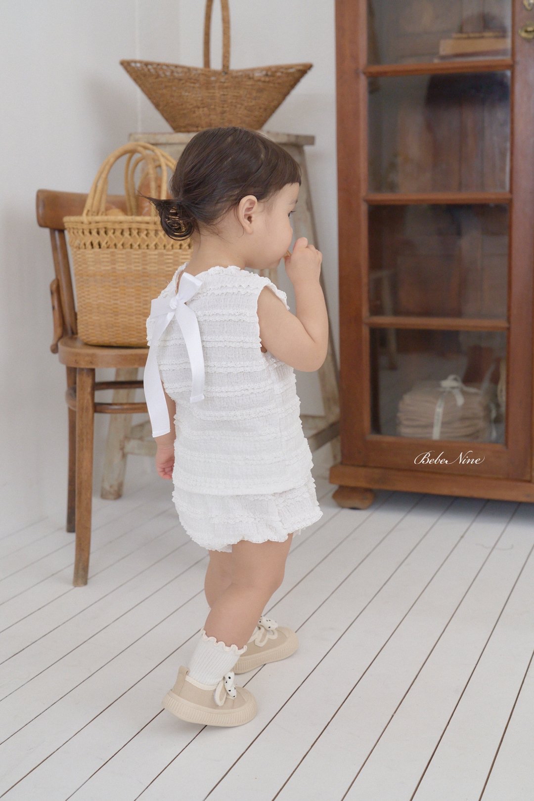 ☀️預訂 韓國直送☀️🇰🇷Bebenine兩色摺皺後背絲帶背心上下套裝