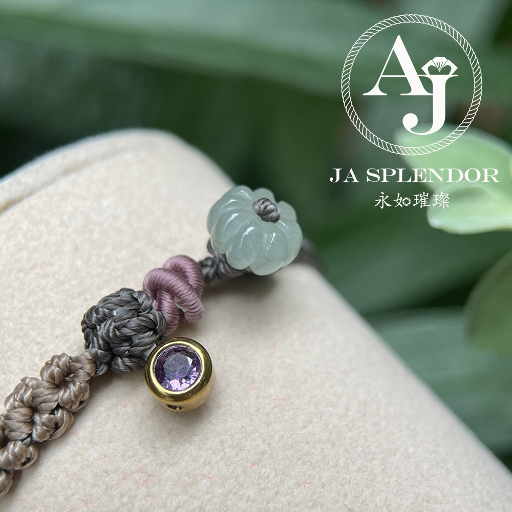 FBG26-H02 天然翡翠A玉 冰種花開手繩（私人訂制）