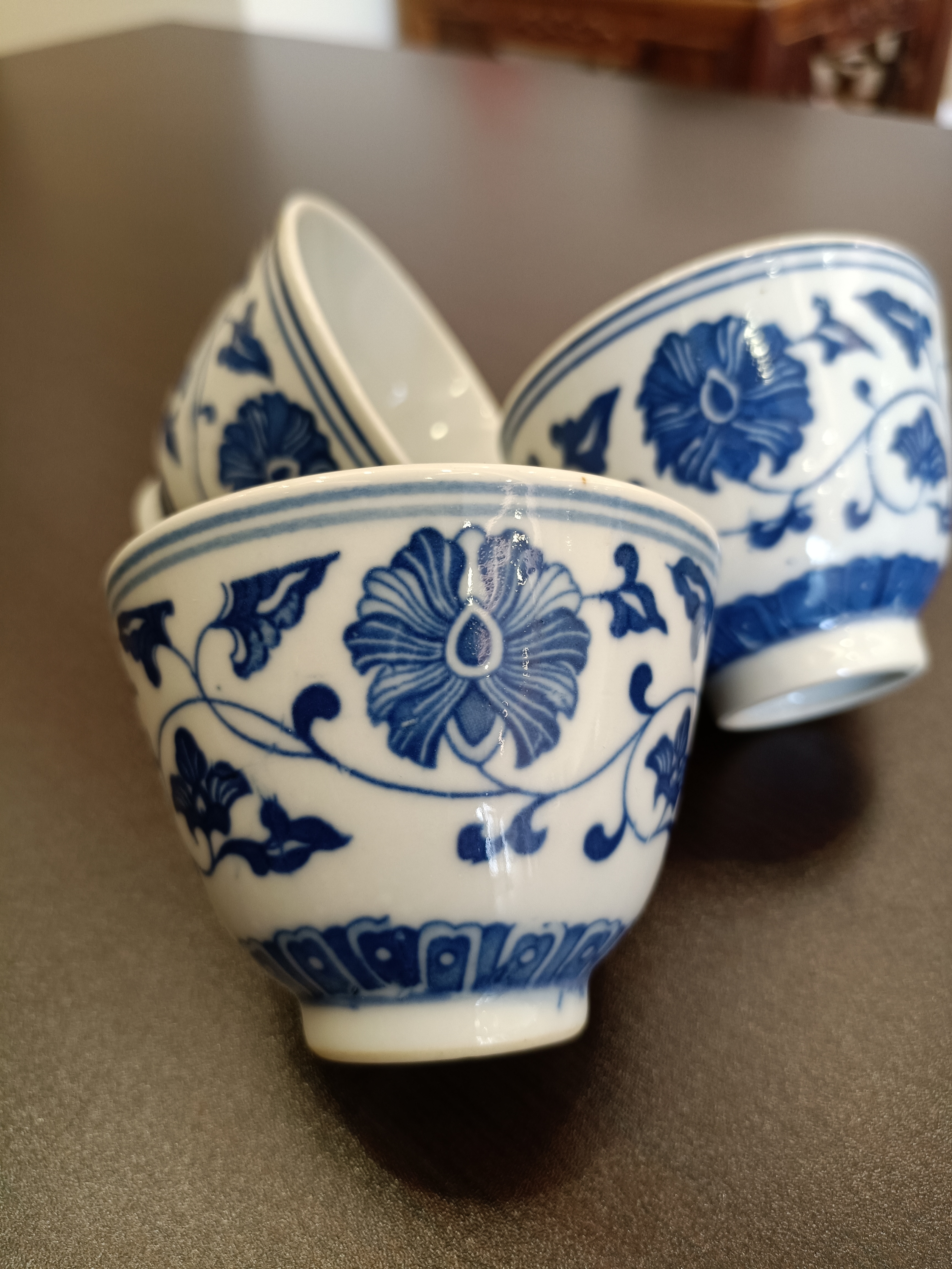 37-古董藍白瓷茶杯~老瓷<有需要請聯絡我們 852-6329 6186>