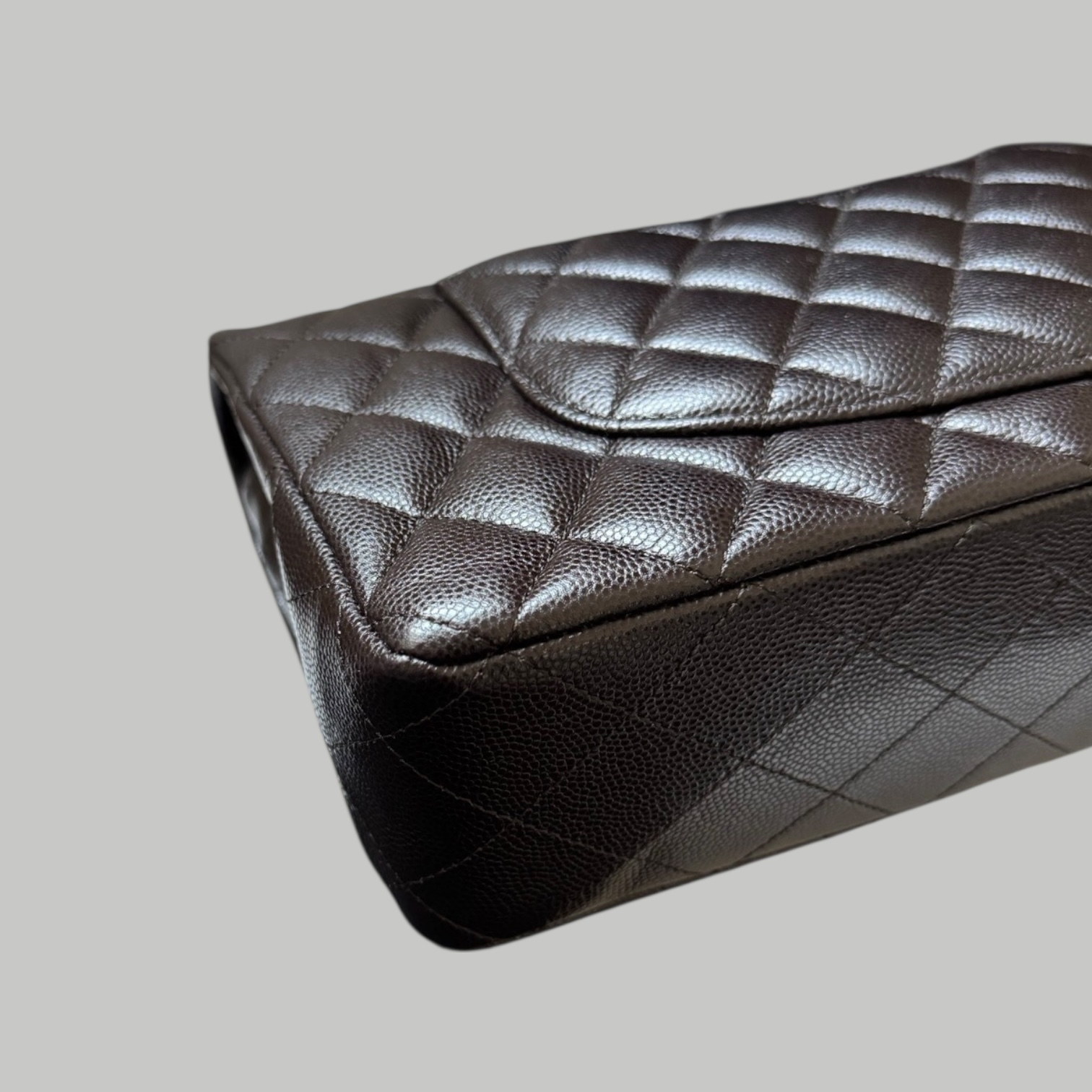 Chanel Caviar CF25 朱古力啡銀扣