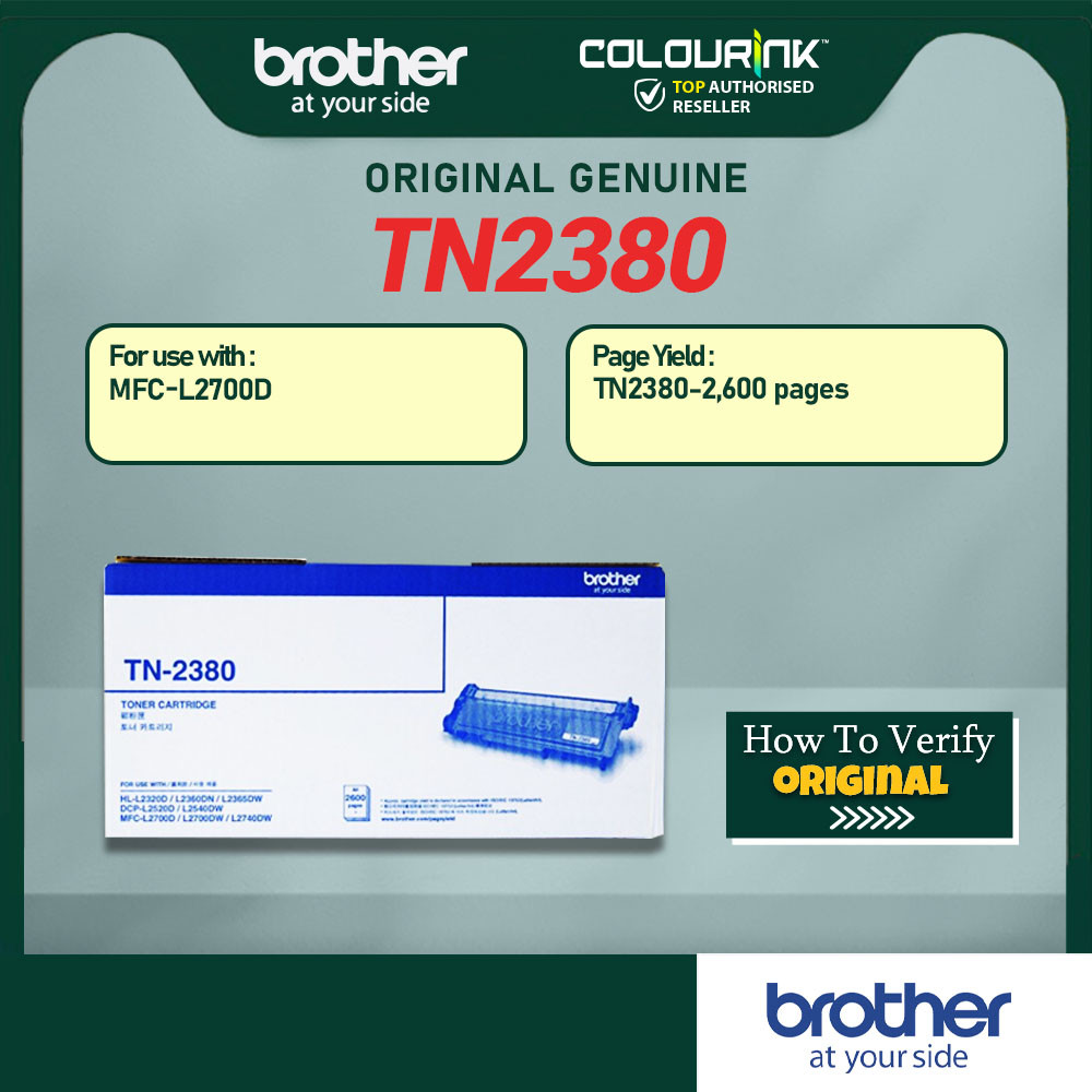 Brother TN-2360 TN-2380 Original Genuine Toner HLL2320D MFCL2700D TN2380 TN2360