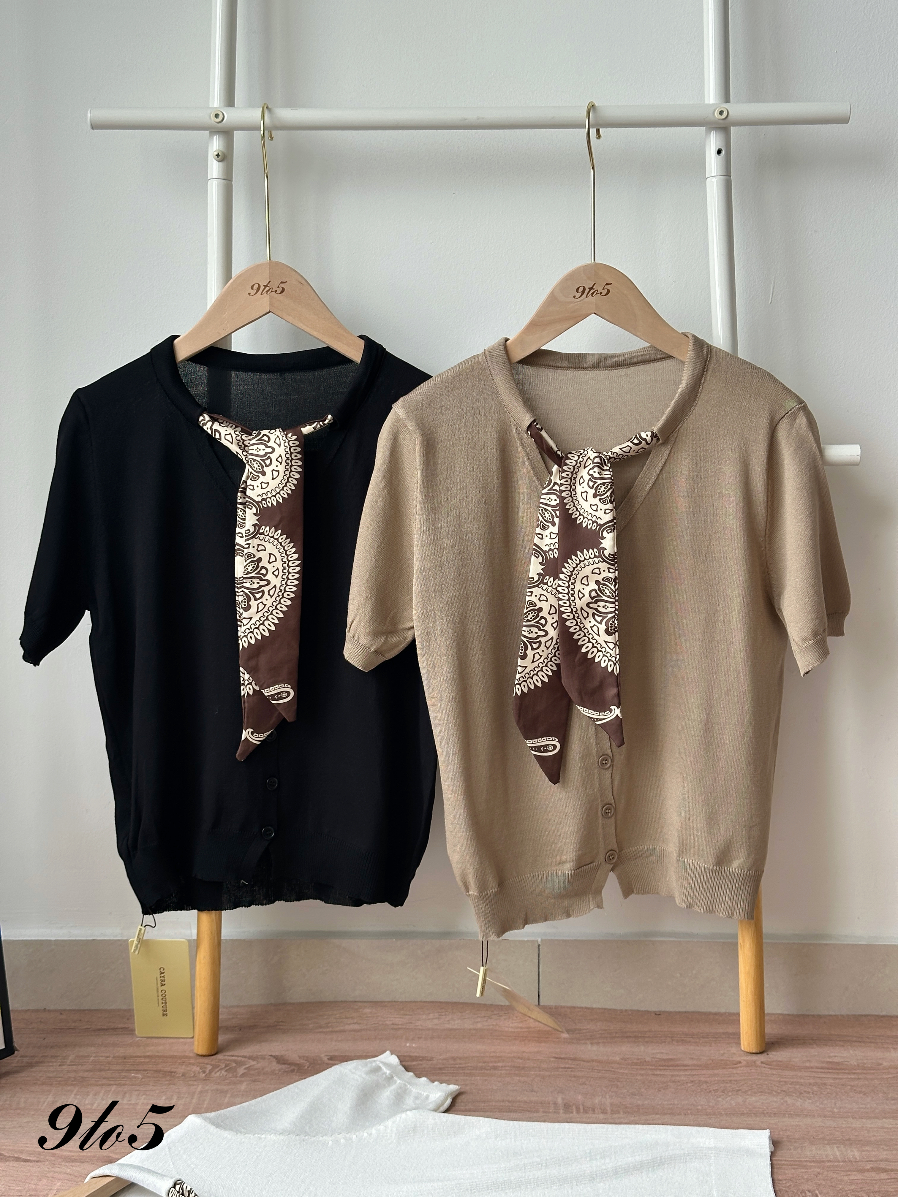 T4422 Tie-Neck Scarf Knit Top - 3 Colors 
