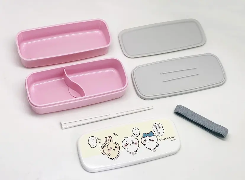 現貨🌸日本直送 |日本製Chiikawa抗菌雙層午餐盒連筷子/微波爐適用便當盒640ML