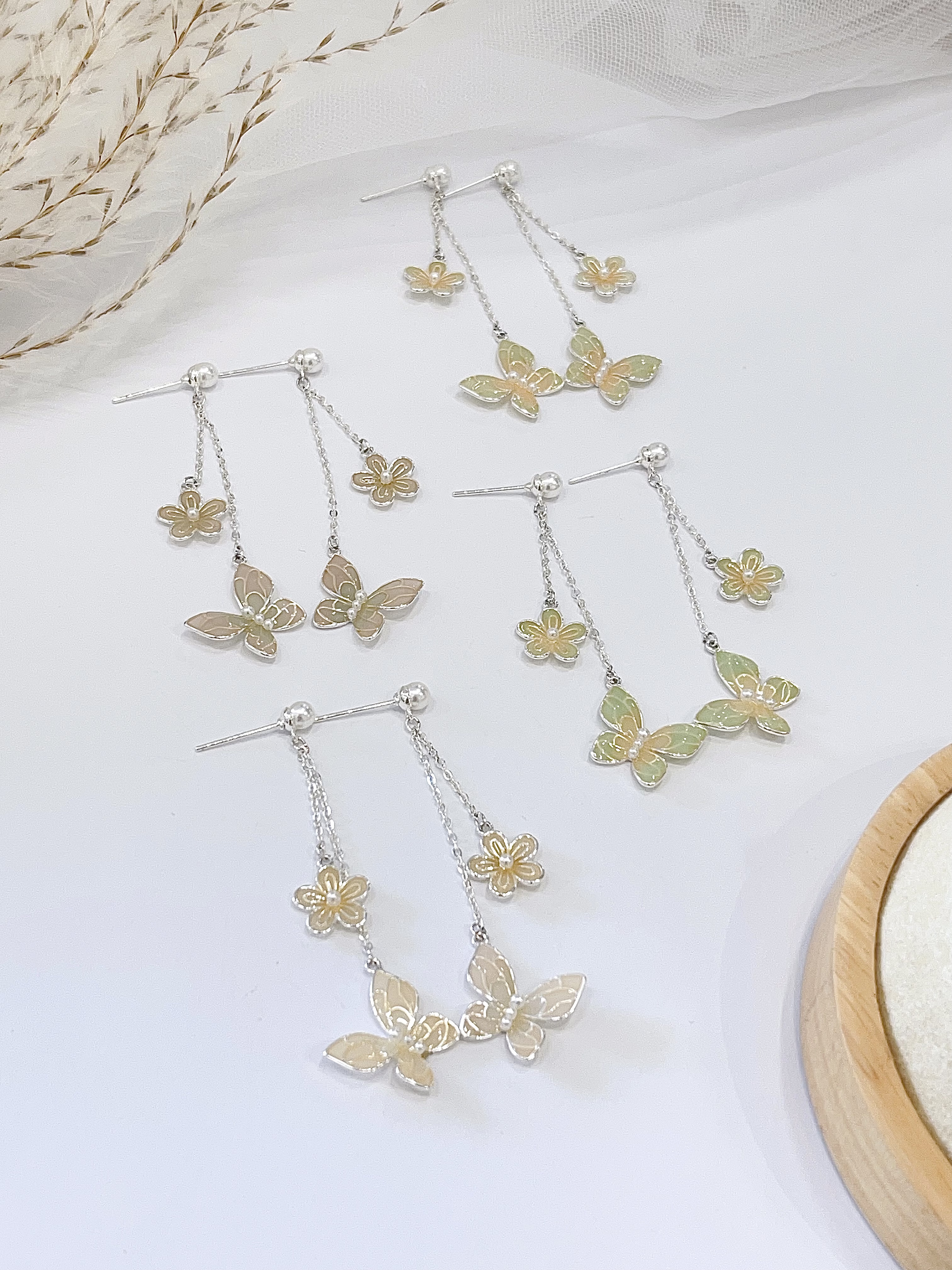 蝴蝶系列🦋渐变色蝴蝶流苏耳环