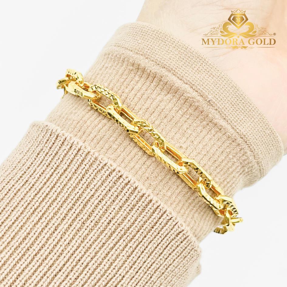 MYDORA Rantai Tangan Sauh Pahat Stamping l EMAS 916/22K