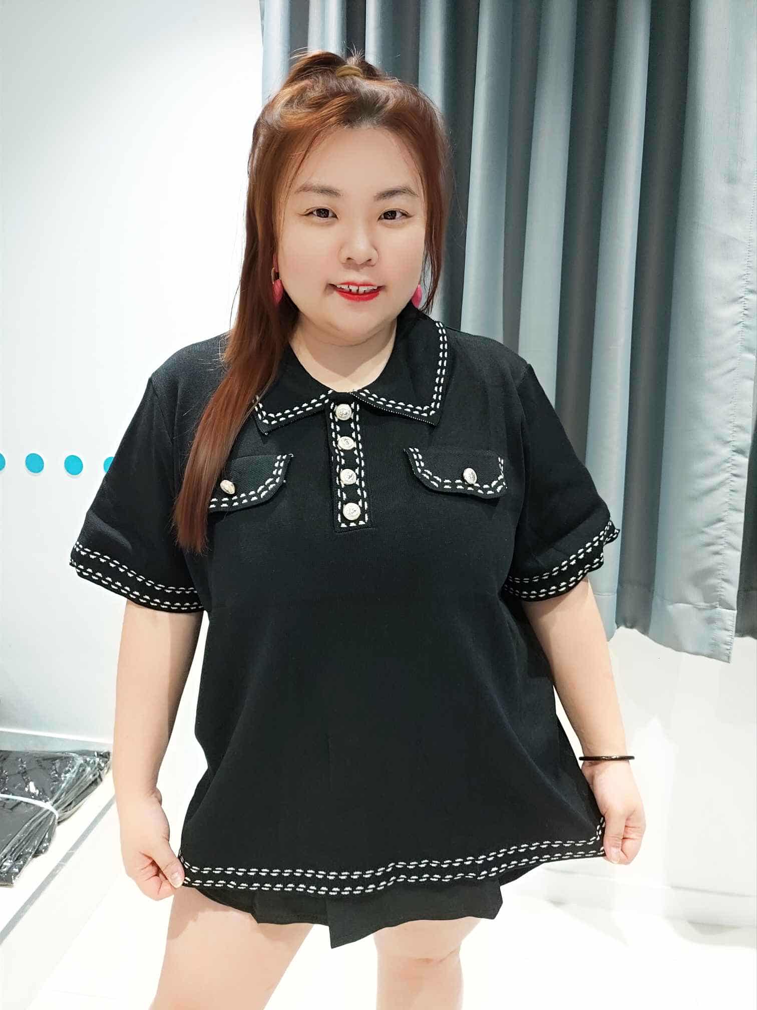 ENC12 DSE19 边拼设计款针织上衣